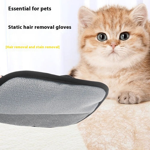 Pet Hair Remover Glove Black color for dogs and cats