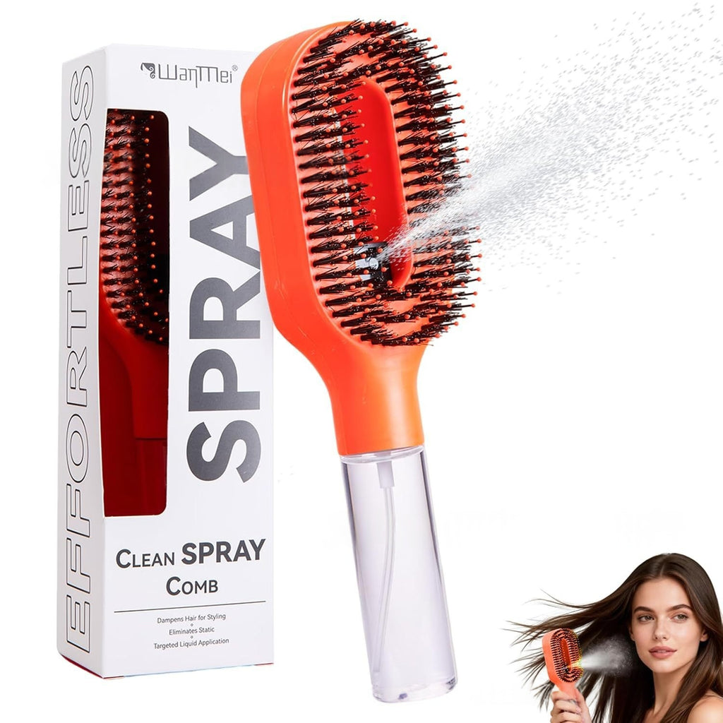 One-Click Spray Anti-Frizz Hair Brush - detangling demonstration